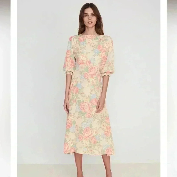 NWT Faithfull the Brand Clement Midi Dress Nadya Floral 4 - Picture 2 of 9